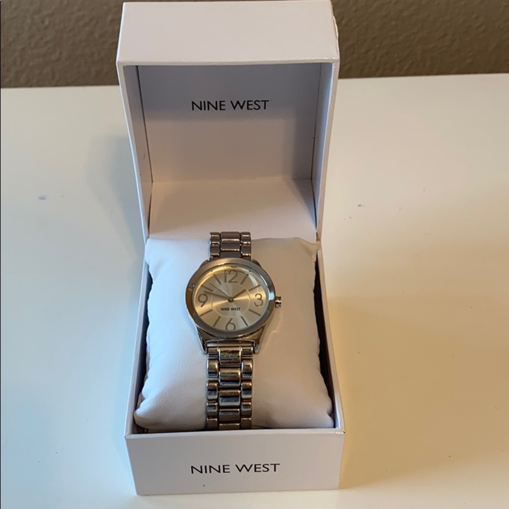 Nine West Silver-Tone Bracelet Watch